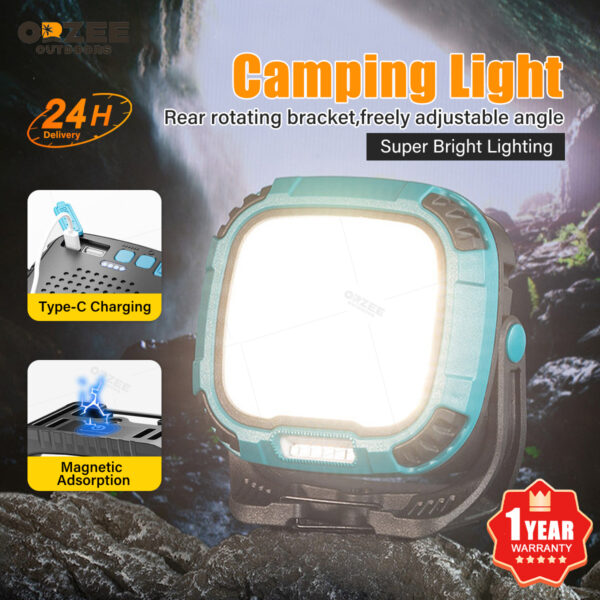 Multifunctional Work Light Strong Magnetic Tape Snap Type-C Charging Portable LED Strong light